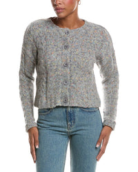 Autumn Cashmere Autumn Cashmere Confetti Cable Boxy Wool & Alpaca-Blend Cardigan