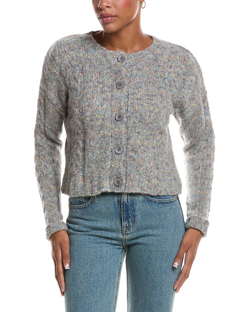 Autumn Cashmere Autumn Cashmere Confetti Cable Boxy Wool & Alpaca-Blend Cardigan