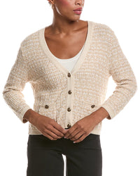 Autumn Cashmere Autumn Cashmere Cropped Texture Stitch V-Neck Jacket