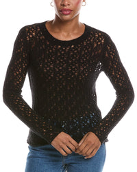 Autumn Cashmere Autumn Cashmere Open Pointelle Crewneck Cashmere Sweater