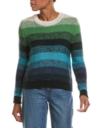 Autumn Cashmere Autumn Cashmere Ombre Stripe Links Crewneck Sweater