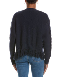 Autumn Cashmere Autumn Cashmere Fringe Mixed Stitch Open Cardigan