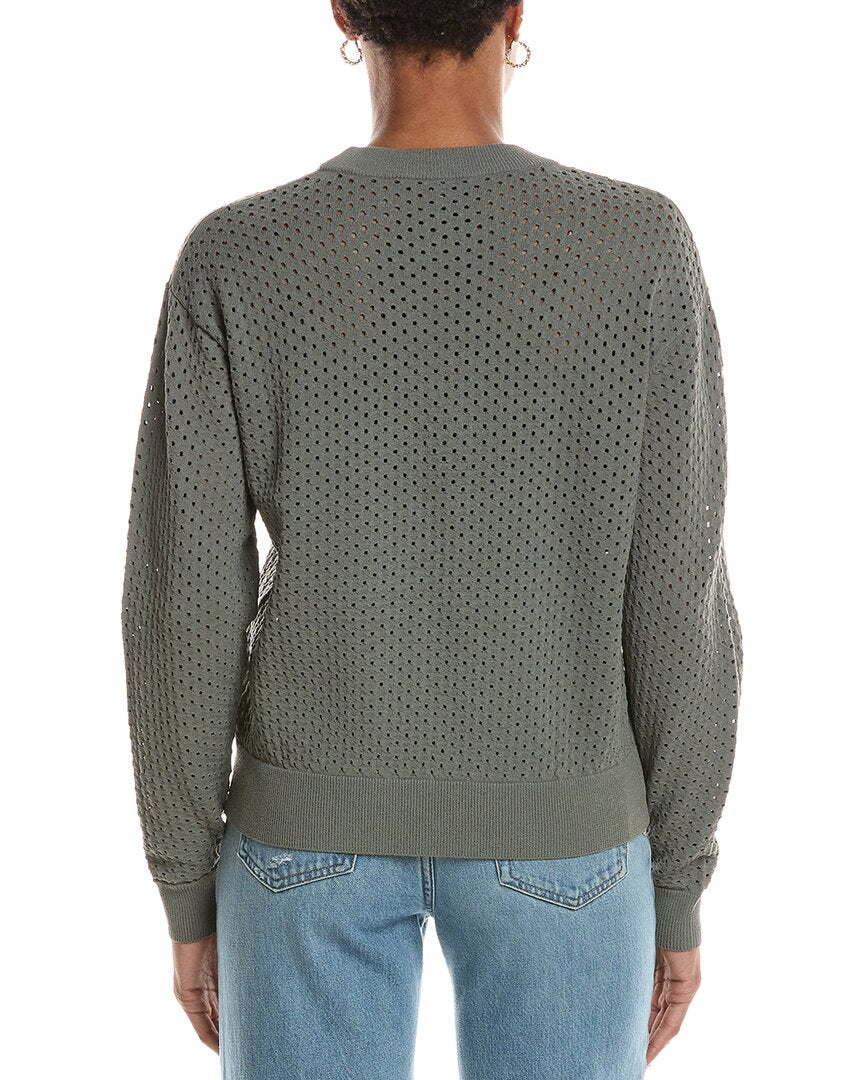 Autumn Cashmere Autumn Cashmere Relaxed Fit Micro Mesh Crewneck Sweater