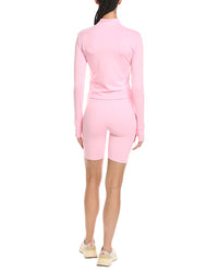Marion 2Pc 5.5In Yoga Fabric Contrast Jacket & Biker Short Set
