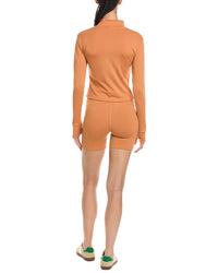 Marion 2Pc 5.5In Yoga Fabric Contrast Jacket & Biker Short Set
