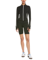 Marion 2Pc 5.5In Yoga Fabric Contrast Jacket & Biker Short Set