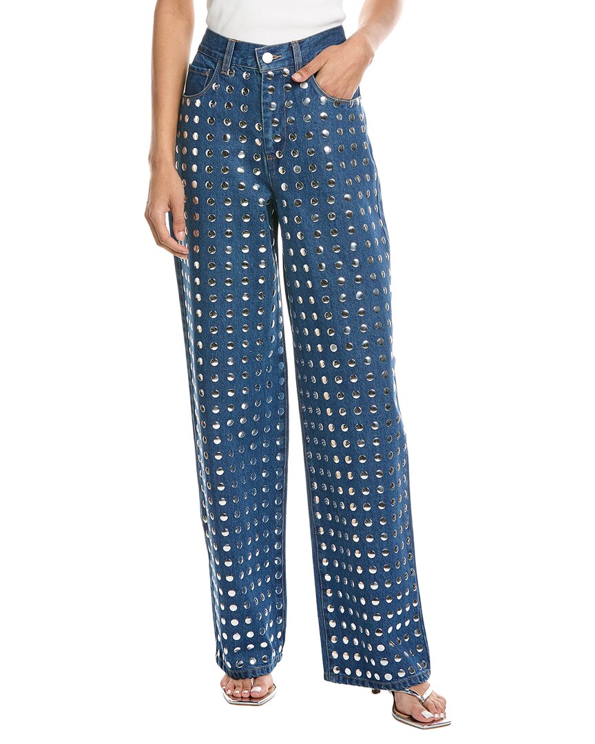 Blank Nyc Silver Dreams Medium Indigo High-Rise Wide Leg Jean
