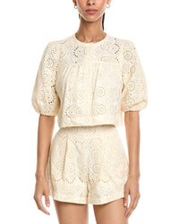 Blank Nyc Roaming Free Cream Cropped Shirt Jean