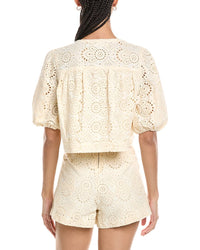 Blank Nyc Roaming Free Cream Cropped Shirt Jean