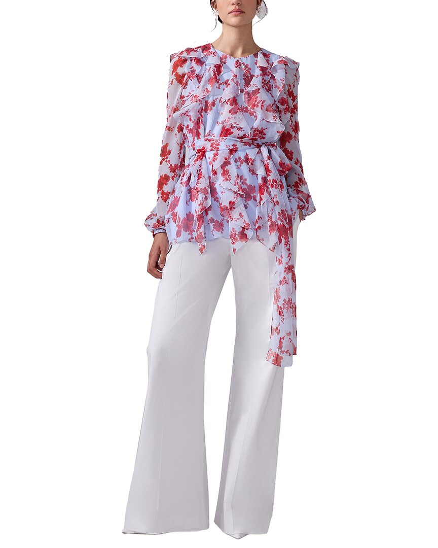 Carolina Herrera Ruffle Silk Top