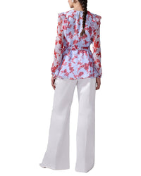 Carolina Herrera Ruffle Silk Top