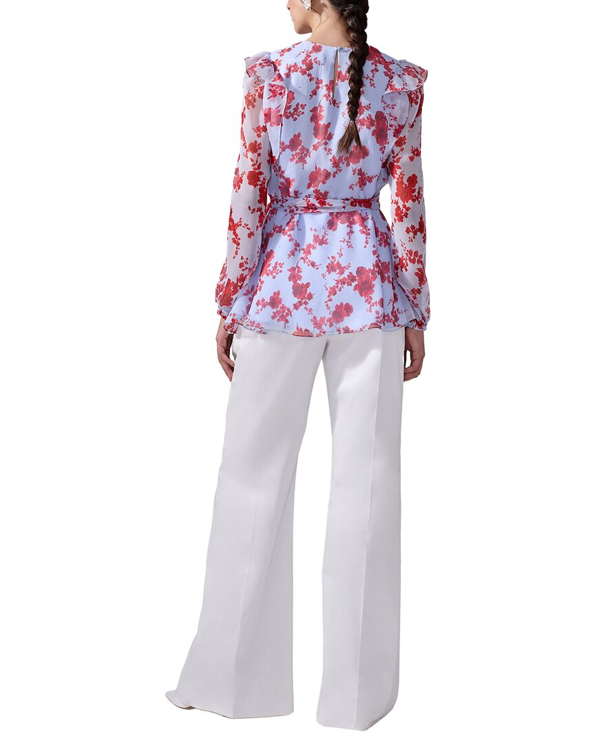 Carolina Herrera Ruffle Silk Top
