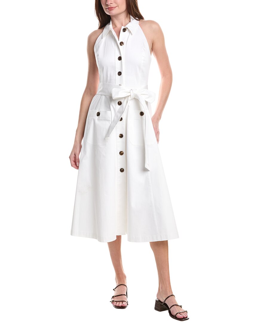 Carolina Herrera Halter Neck Button Front Midi Dress