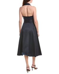 Carolina Herrera Halter Neck Button Front Midi Dress