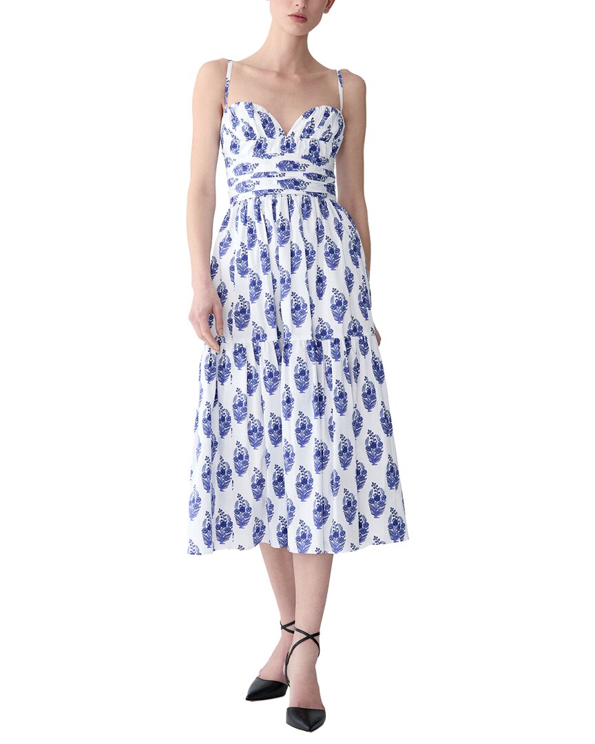 Carolina Herrera Spaghetti Strap Bustier A-Line Midi Dress