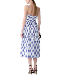 Carolina Herrera Spaghetti Strap Bustier A-Line Midi Dress