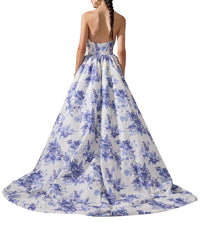 Carolina Herrera Strapless Gathered Bodice Ball Gown