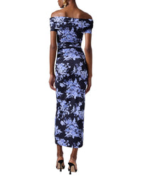 Carolina Herrera Off Shoulder Gathered Midi Dress