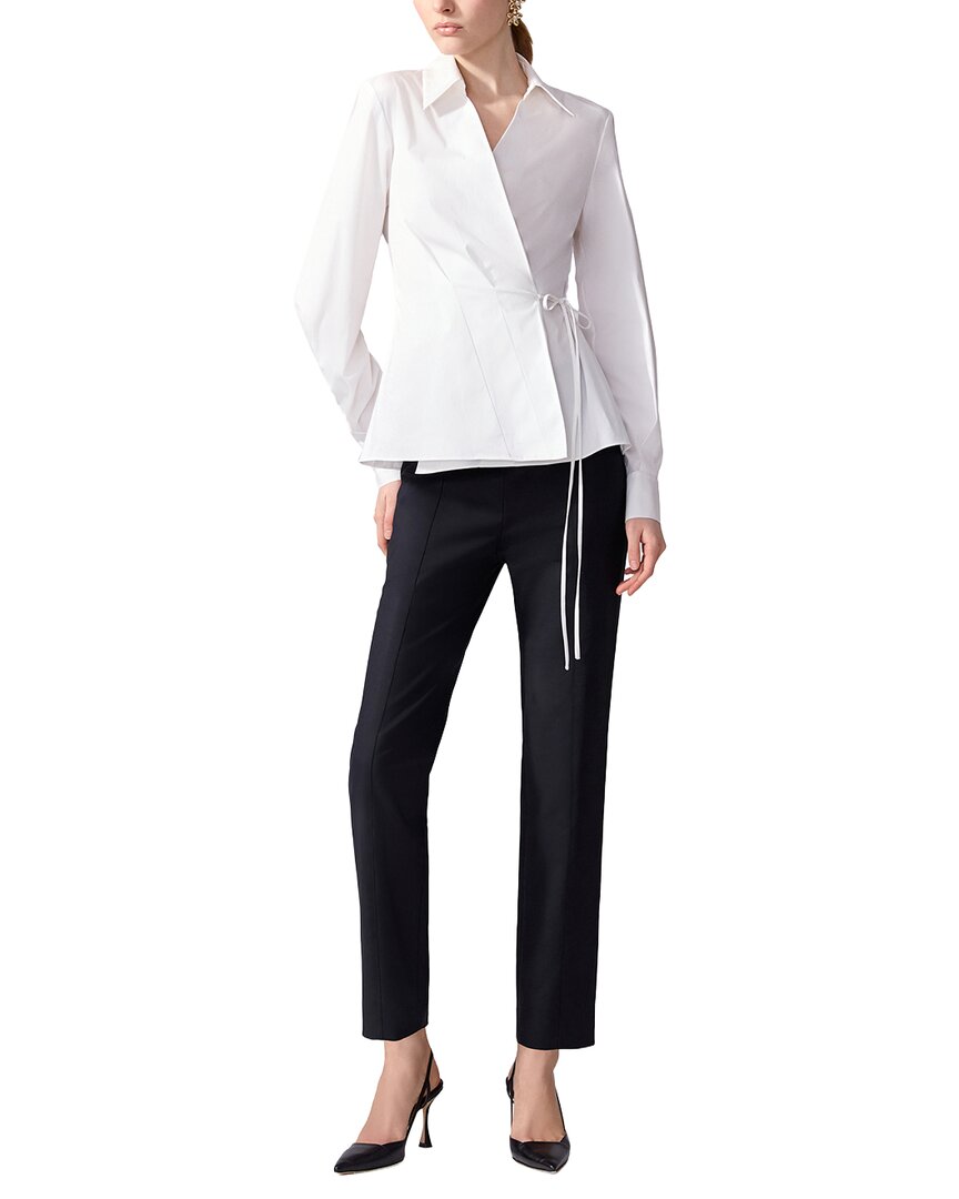 Carolina Herrera Collared Wrap Top