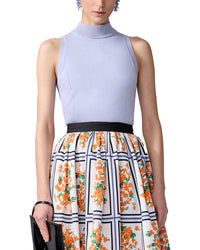 Carolina Herrera Mock Neck Silk-Blend Top