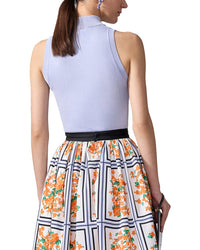 Carolina Herrera Mock Neck Silk-Blend Top