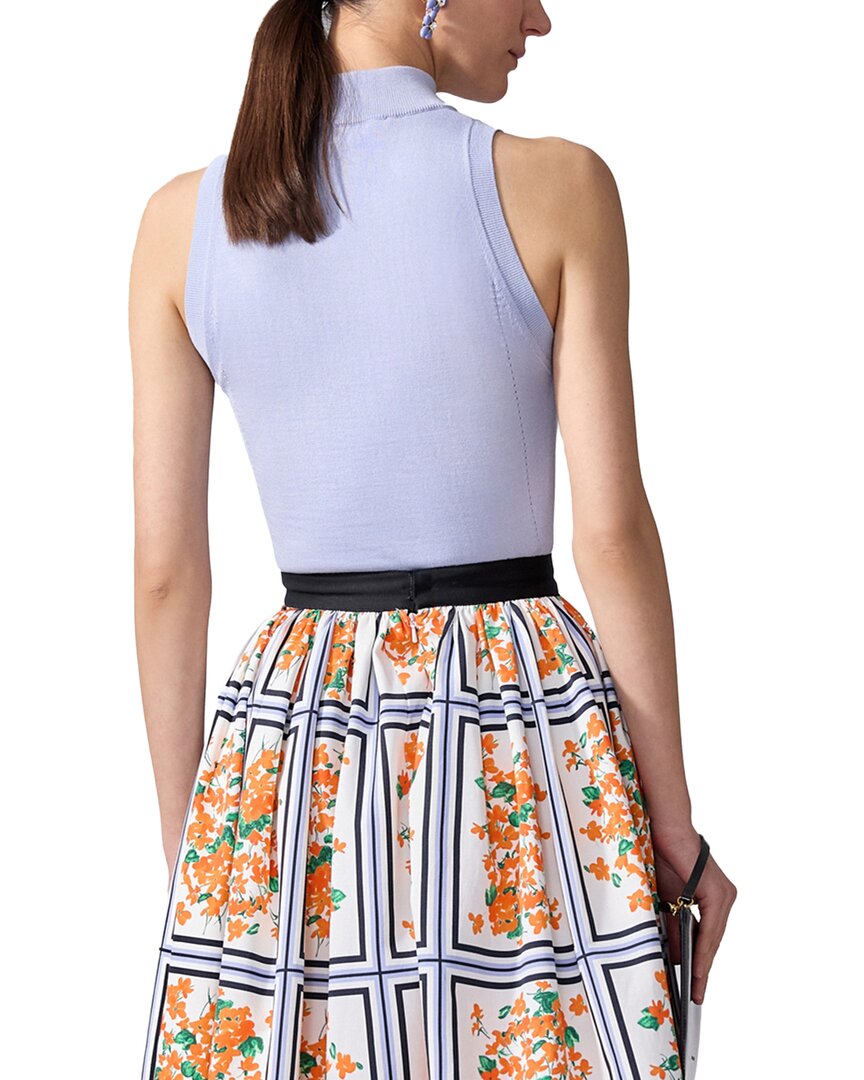 Carolina Herrera Mock Neck Silk-Blend Top