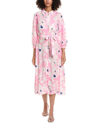POM AMSTERDAM Pom Amsterdam Linen-Blend Midi Shirtdress