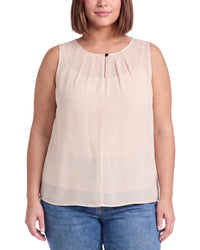 Anne Klein Anne Klein Plus Keyhole Neck Blouse