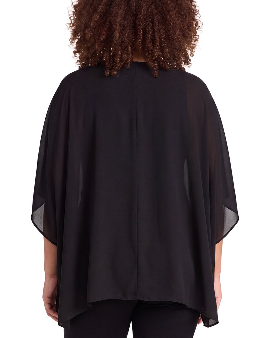 Anne Klein Anne Klein Plus Flutter Y-Neck Blouse