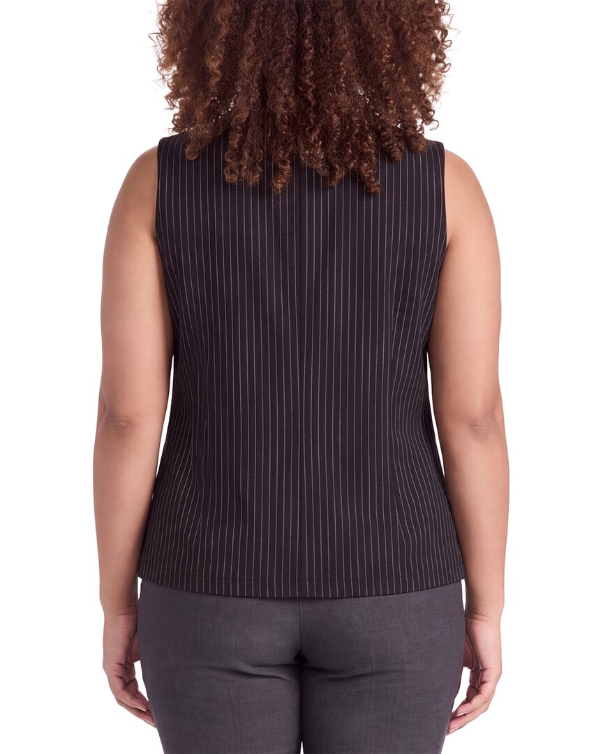 Anne Klein Anne Klein Plus Front Zip Mock Neck Top