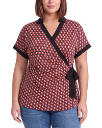 Anne Klein Anne Klein Plus Collared Wrap Top