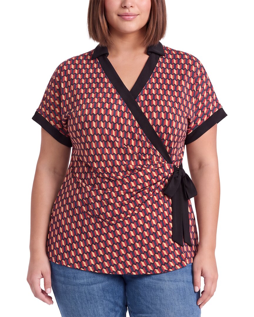 Anne Klein Anne Klein Plus Collared Wrap Top