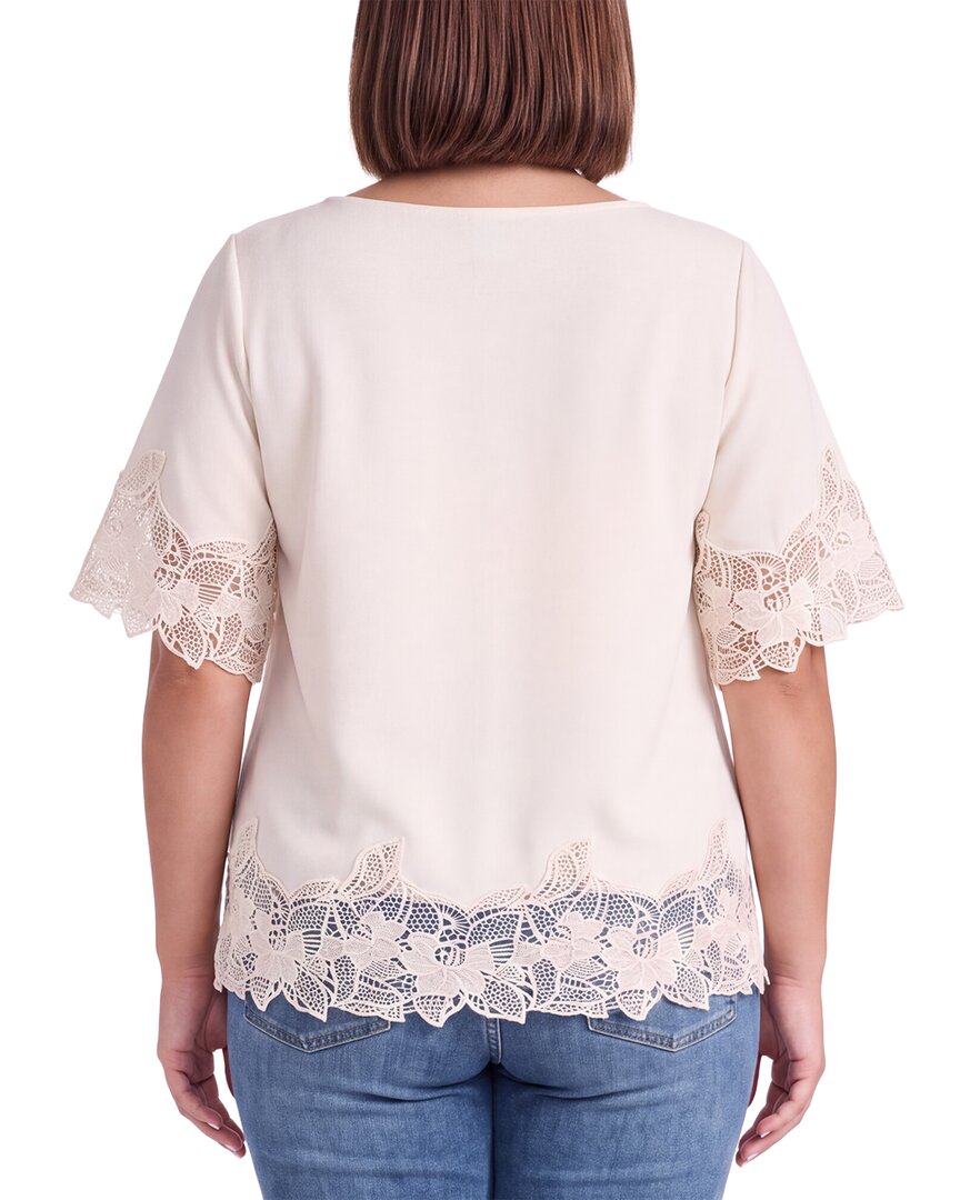 Anne Klein Anne Klein Plus Embroidered Solid Top
