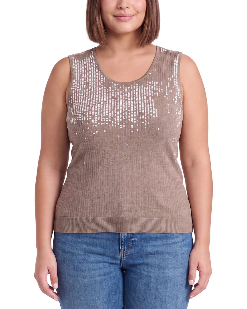 Anne Klein Anne Klein Plus Sequin Top