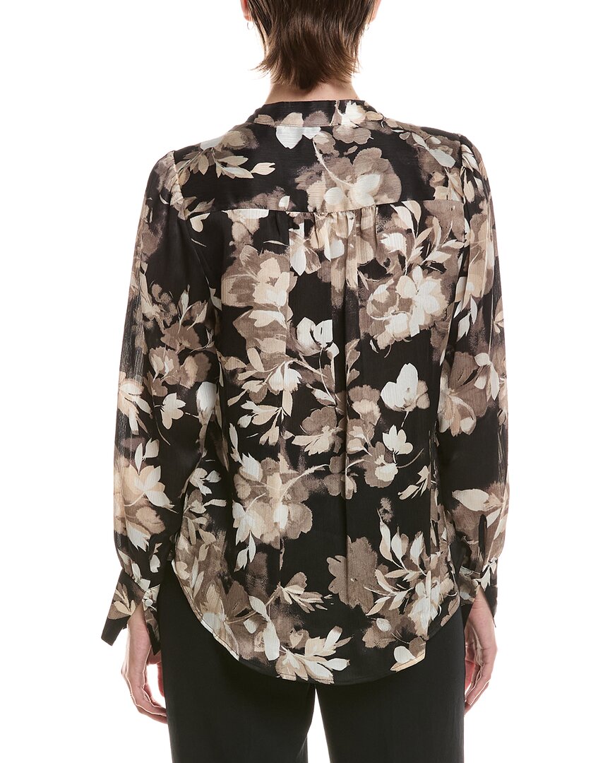 Anne Klein V-Neck Printed Satin Top