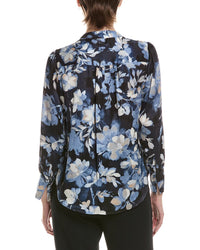 Anne Klein Anne Klein V-Neck Printed Satin Top
