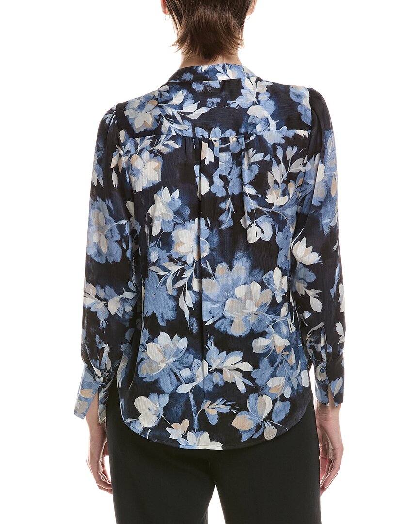 Anne Klein Anne Klein V-Neck Printed Satin Top