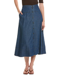 Anne Klein Anne Klein Button Front Midi Skirt