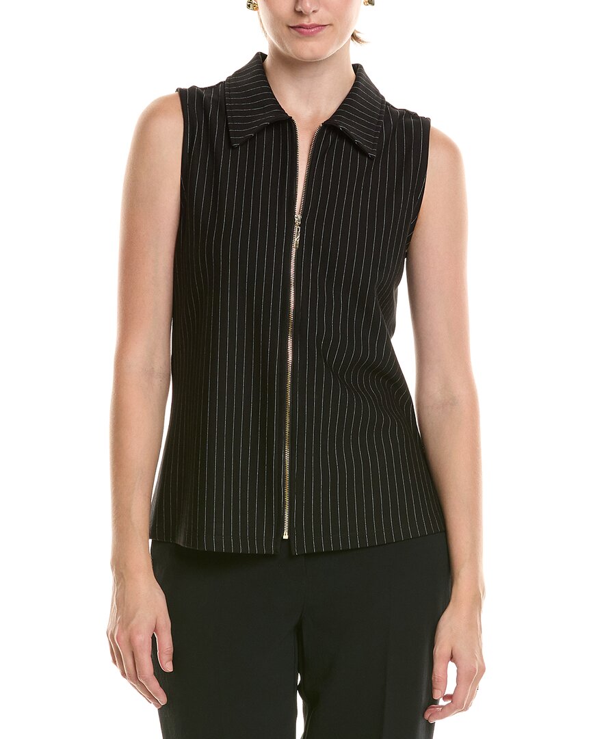 Anne Klein Anne Klein Front Zip Mock Neck Top