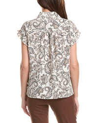 Jones New York Y Neck Button Blouse