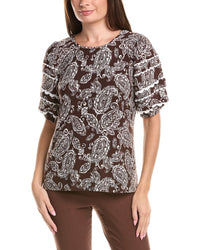 Jones New York Jones New York Elbow Rick Rack Sleeve Top