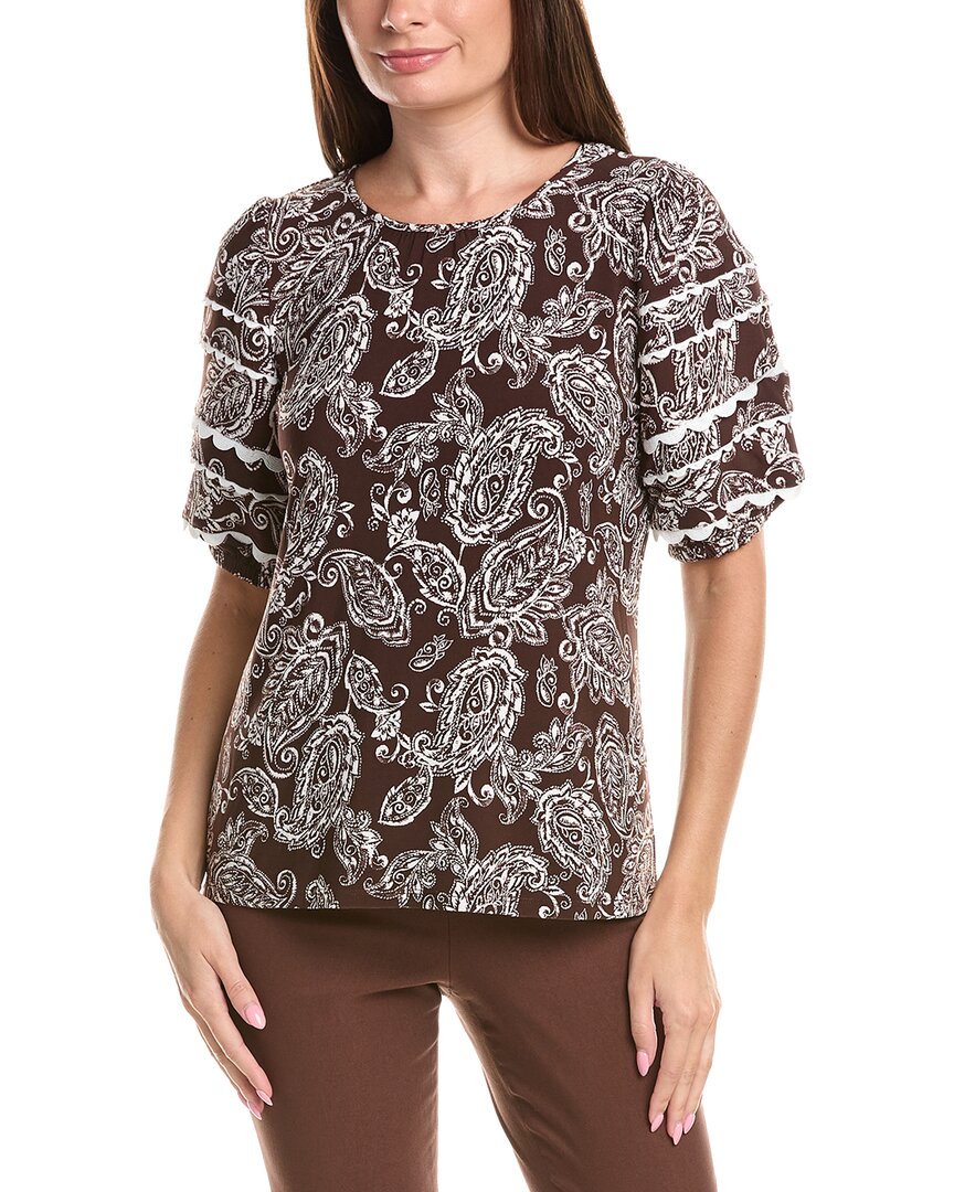 Jones New York Jones New York Elbow Rick Rack Sleeve Top