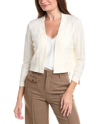 Jones New York Cropped Striped Stitch Shrug