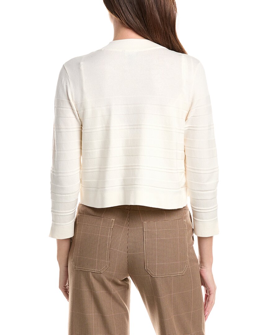 Jones New York Cropped Striped Stitch Shrug
