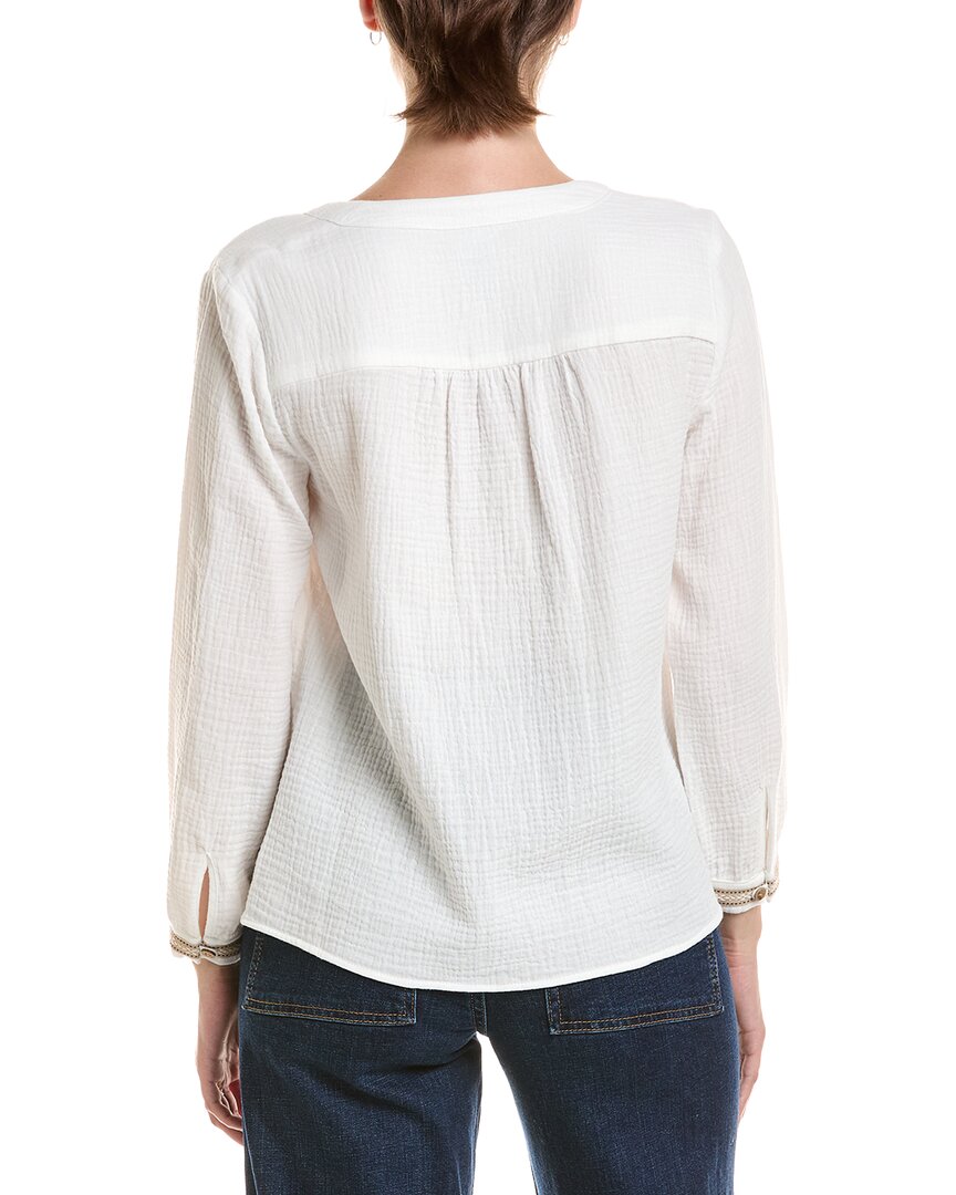 Jones New York Petite Embroidered Placket Popover