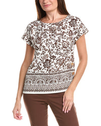 Jones New York Petite Button Detail Blouse