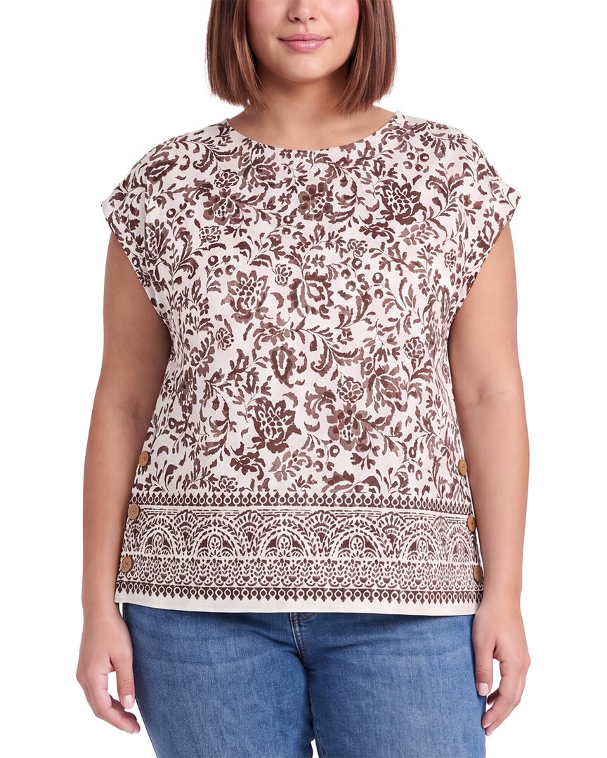Jones New York Jones New York Plus Button Detail Blouse