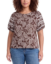 Jones New York Jones New York Plus Elbow Rick Rack Top