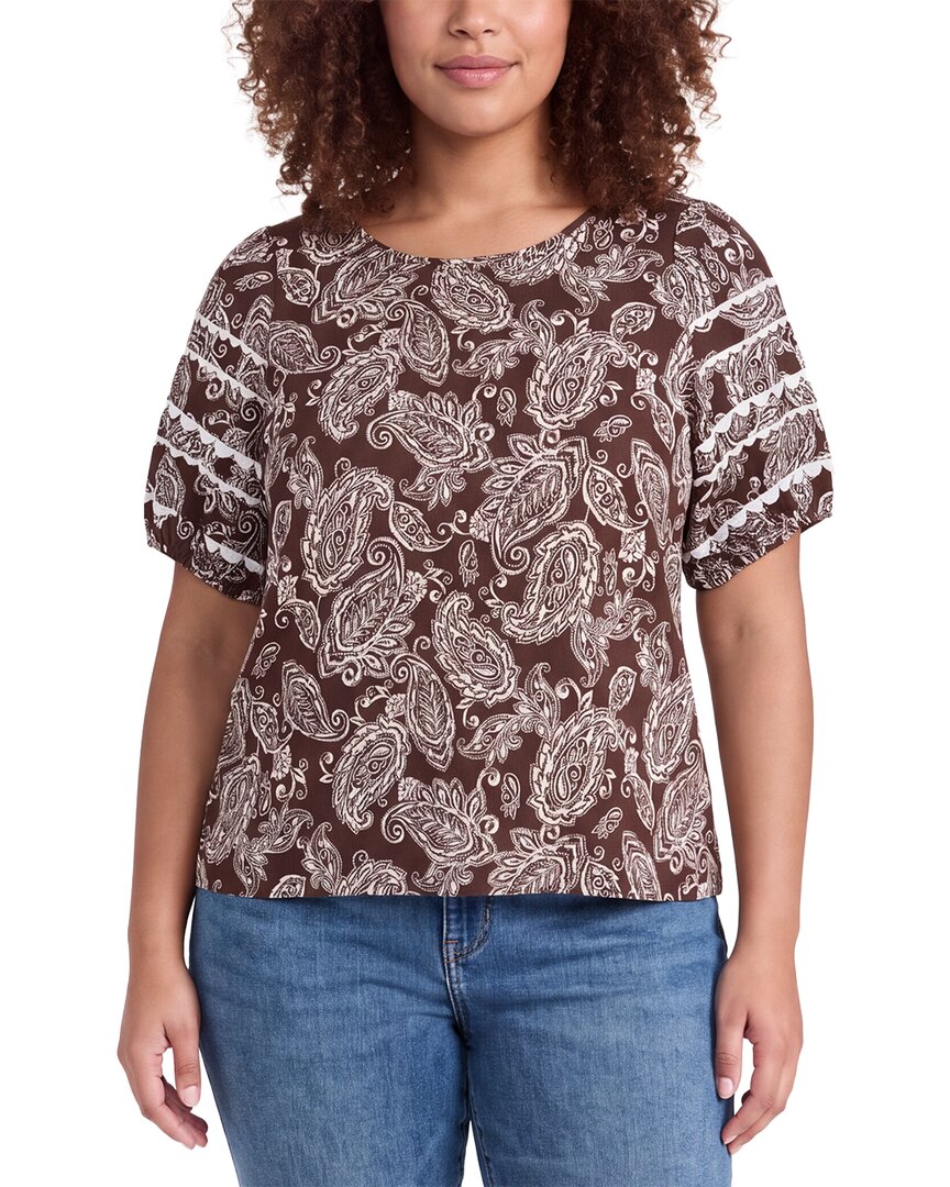 Jones New York Jones New York Plus Elbow Rick Rack Top