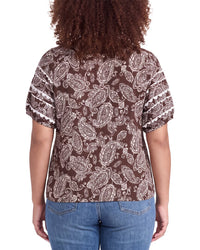 Jones New York Jones New York Plus Elbow Rick Rack Top